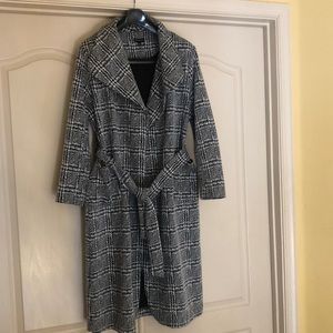 Plaid wrap style coat